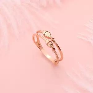 14k 럭키 트윈 물고기 반지 행운 금 애끼 새끼손가락 우정링