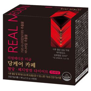 리얼메디온 지금 당케어 카페 혈당 체지방컷 다이어트 커피맛 총60포 혈당케어 가르시니아 바나바 커피 맛