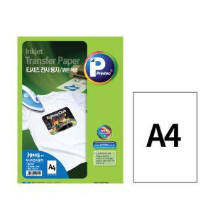 프린텍 티셔츠 면직물용 전사용지/밝은색/A4/10매/J9115-10 /A4라벨지