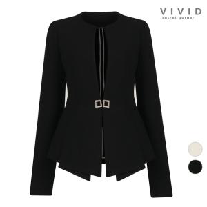 VIVID 여성 페미닌 여름 노카라 정장자켓