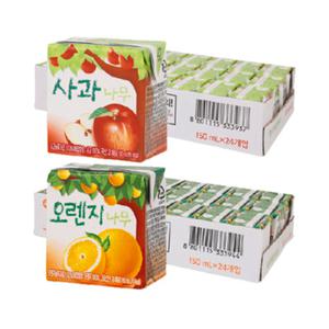 서울우유 사과나무 오렌지나무 각 150ml 24입씩 총 48입