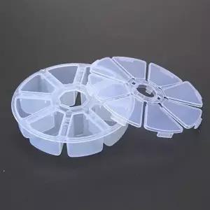 투명 원형 케이스 칸막이 약 보관함 8분할 비즈정리함_WDCCC0F