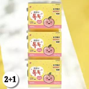 경남제약 레모나톡톡 비타민C 아연 칼슘 복숭아맛 어린이 영양제 3박스 (300포)
