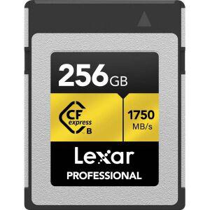 Lexar Professional 256GB CFexpress Type B 메모리 카드 골드 시리즈 최대 1750MB/s 읽기 Raw 8K 비디오