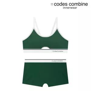 [코데즈컴바인이너웨어](강남점)프론트홀 스포츠 그린 브라 사각팬티세트(CDWBR414GR+CDWPT414GR)