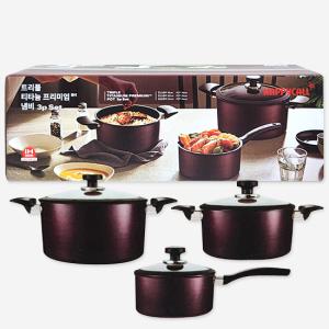 해피콜 트리플 티타늄 IH 프리미엄 냄비 세트 3P 인덕션 곰솥냄비