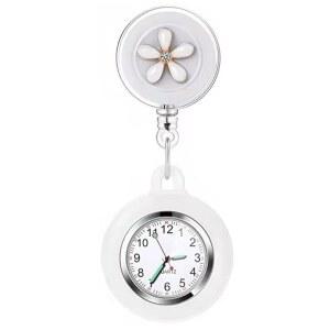 간호사 의사를 위한 AGEN KGEN 3X 접이식 시계, 클립온 행잉 라펠 시계 실리콘 커버 브로치 포브 포켓