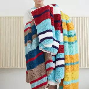 더보드라 스트라이프 플리스 블랭킷 극세사담요 캠핑담요