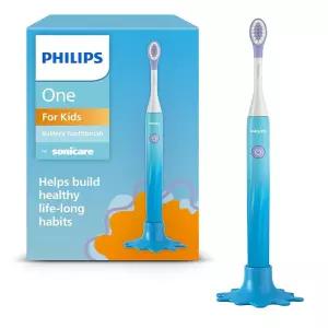Philips Sonicare 아동용 배터리 칫솔, 만 3세 이상 아동용, 스마트타이머 및 쿼드 페이서 포함, 철저한 세