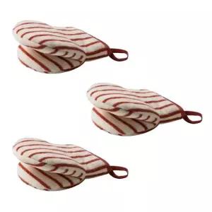 JAJU 자주 테리 주방장갑 코튼 오븐 냄비 브릭 3P