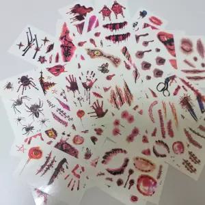 할로윈 방수 미니 타투 스티커 상처 흉터 판박이/문신/패션/헤나/워터프루프/네온/페이스/분장/파티/축제