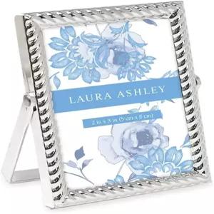 Laura Ashley 2x3 실버 로프 메탈 액자 (세로형) 당김식 이젤 스탠드 포함 테이블 카운터 선반 책상용 (2x3