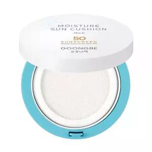 GOONGBE Moisture Sun Cushion 마일드 SPF 50 - 한국 보습 및 진정 산화 아연 미네랄 자외선 차단 - 를 위