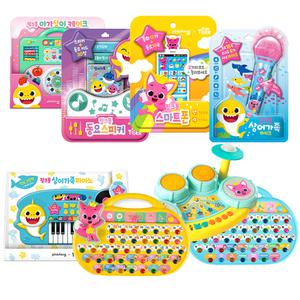 핑크퐁 아기상어 케이스 드럼 피아노 알파벳패드 한글동요가방 상어가족 마이크 스피커 스마트폰 장난감