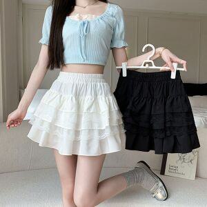 스타일아유 허리밴딩 치마 여성 빅사이즈 통통mm 캉캉 와이드 A라인 미니스커트 SK0509