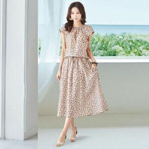 [NS홈쇼핑](삽)잔꽃 셔링 캡소매 투피스[34421859]