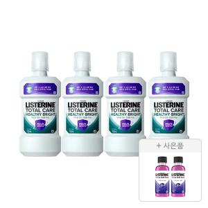 리스테린 토탈케어 헬씨 브라이트 750ml, 4개 + 증정(토탈케어 플러스 100ml, 2개)