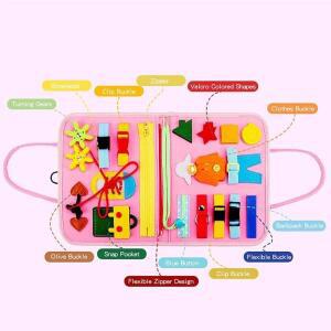 몬테소리 학습 교육용 소근육 발달 교구책 용 비지 보드 장난감 북 감각 유치원 조기 교육 미세 운동 학습