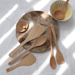 철송 원목 주걱 스푼 뒤집개 국자 조리도구 6종 세트