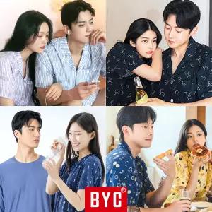 BYC 외 반팔 잠옷 세트 커플 파자마 바지 냉감 쿨 인견 남성 여성 빅사이즈 110 시원한 주니어 체크 순면 모달 남자 여자 원피스 홈웨어 이지웨어 주니어