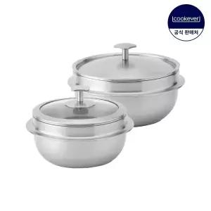 쿡에버 옹골진 인덕션 통3중 스텐 뚝배기 2종 세트 (G14+S16)