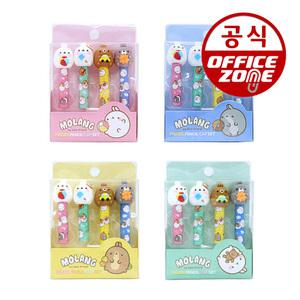 몰랑이 피규어 연필캡 4본입 1세트 캐릭터 연필 보호캡 펜슬 심 홀더 몽땅 연장 깍지 몰랑
