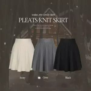 핫핑 [부드러움/비스코스함량] 하벨리 밴딩 플리츠 니트 미니스커트