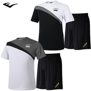 에버라스트 남성용 남녀공용 트레이닝복 신축성 시원한 E-182U+E-004P 쿨 반팔티셔츠+ 인터록 5부 반바지 여름 운동복세트 상하의세트 2종 택1