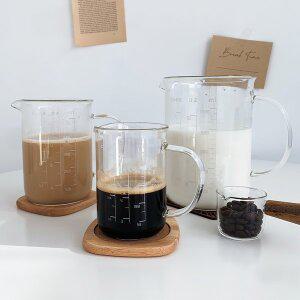 [청년리빙]홈카페 내열유리 손잡이 비커 계량컵