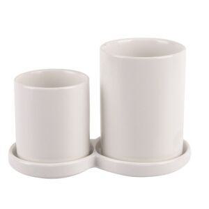주방 도자제 수저통-화이트 원형2조세트 주방용수저통 씽크대수저통 물빠짐수저통 수저꽂이 국자통 수저함