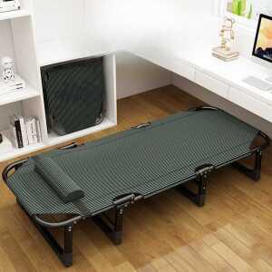 접이식 간이침대 간병인 캠핑 1인용 이동식 공간활용 강화 원형 튜브+4D 통기성 코튼블랙