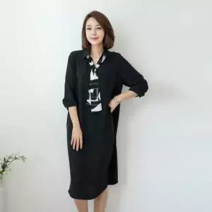 엄마옷 마담4060 원피스실켓스카프-ZOP2404020-