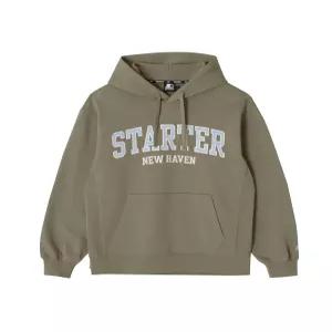 [스타터 블랙라벨] 뉴 헤이븐 아크 로고 헤비 스웨트 후디 (브라운) SA243IHD02_BRN