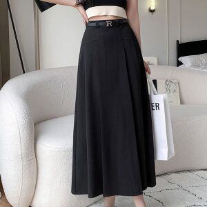 스타일아유 미디 하이웨스트 A라인 정장 치마 여성용 통근 롱 스커트 직장인 데일리 SK0667