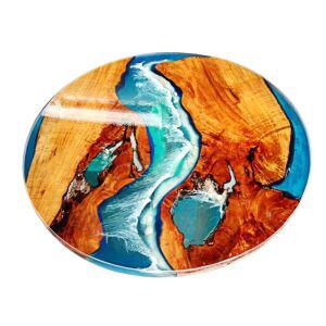 테이블 원목 상판 아트 레진 카페 바다 인테리어 식탁