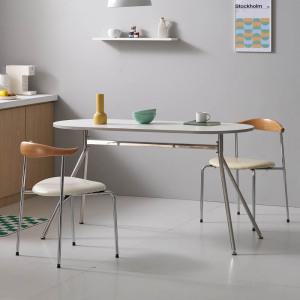 프리메이드 스테인리스 이지 라운드 식탁 테이블 4인용 6인용 식탁 탁자 카페 거실 티 테이블