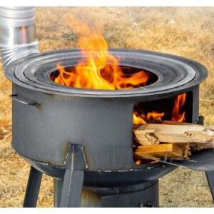 드럼통 화로 옛날화로 화목 회합난로 튜브 야외용 불판 세트 무쇠 소형 가정용훈