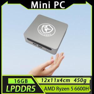 소형 컴퓨터 AMD Ryzen5 6600H 미니 컴퓨터 16GB LPDDR5 256GB/512GB/1TB PCIE M.2 SSD Windows 11 Pro WiF