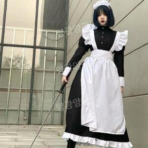 졸업사진 남성 메이드복 할로윈 데이 코스튬 코스프레