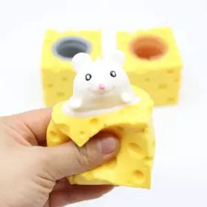 귀여운 치즈쥐 스퀴시 장난감 촉감완구 말랑이 스트레스볼 흰색쥐