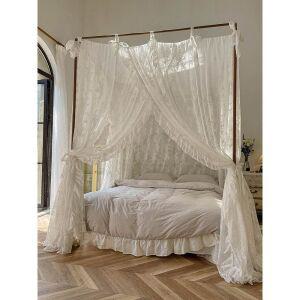 커튼 캐노피 모기장 레이스 싱글 유럽풍 스탠드