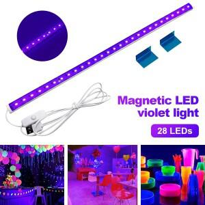 무대조명 UV 블랙라이트  LED 자석등  스  USB  보라색 라이트 튜브  생일 파티 태피스트리  형광 무대 조