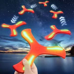 야광 부메랑 플라잉 디스크 스포츠 캠핑 소프트 원반 던지기 야외놀이