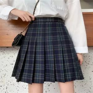 체크 스커트 교복 레드 A라인 치마 빅사이즈 슬림 미니 대여 코스프레
