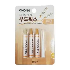 국산 마루 바닥 찍힘 보수 크레파스3색(밝은색) 강화 원목 마루 오공 우드픽스