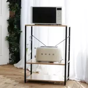 검정선반 밥솥진열대 철제 검정 선물용 부엌선반 3단 밥솥다이 밥솥수납장 밥통수납 전기밥솥장