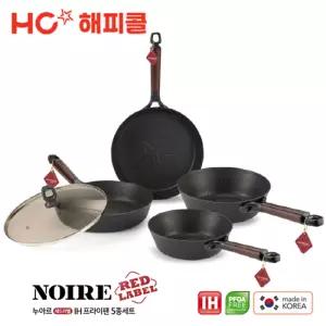 [HAPPYCALL] 해피콜 누아르 레드라벨 IH 프라이팬 디럭스 5종세트