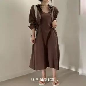 [유아몽드]U.R MONDE 린넨투피스 민소매 롱원피스 남방셔츠 투피