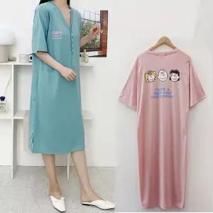 [보리보리/보리맘]아이들 여름 반팔 단추 수유 원피스 빅사이즈 수유복  ID604