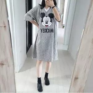[보리보리/보리맘]체크 미키 수유 원피스 지퍼 수유복 빅사이즈 임부복 잠옷